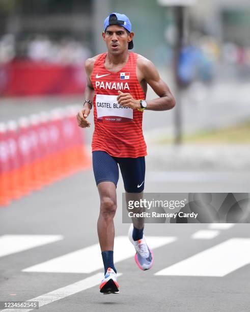 Hokkaido , Japan - 8 August 2021; Jorge Castel Blanco of Paraguay during the men's marathon at Sapporo Odori Park on day 16 during the 2020 Tokyo...
