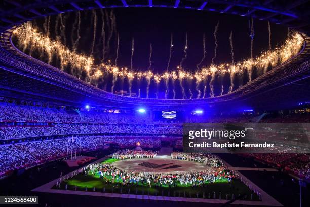 General view during the Olympics Closing Ceremony on August 8, 2021 in Tokyo, Japan.