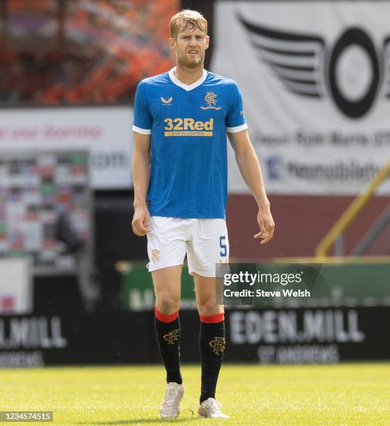 Filip Helander of Rangers during the Cinch Scottish Premiership match between Dundee United and Rangers FC at on August 7, 2021 in Dundee, United...