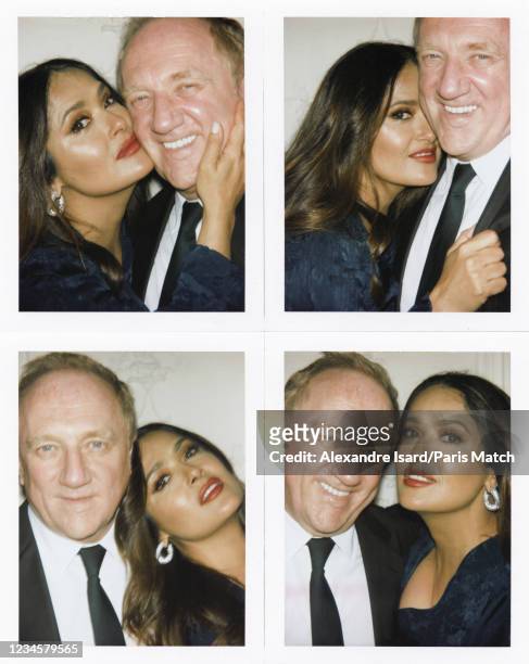 Salma Hayek and Francois-Henri Pinault are photographed for Paris Match in Paris, France on July 7, 2021.
