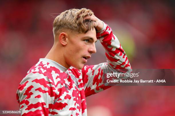 Brandon Williams of Manchester United during the Pre Season Friendly fixture between Manchester United and Everton at Old Trafford on August 7, 2021...