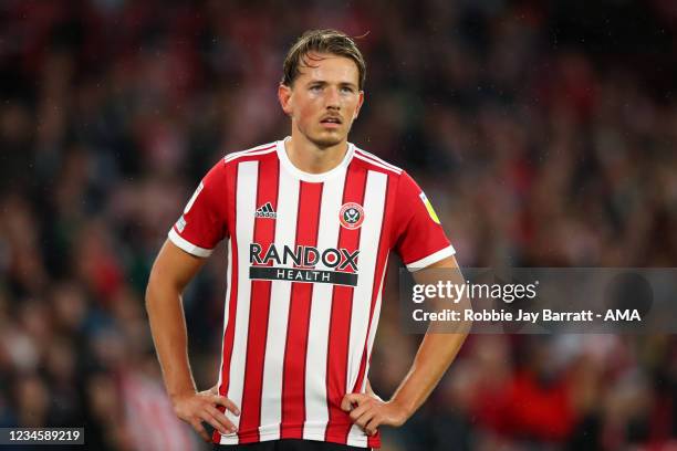 Sander Berge of Sheffield United during the Sky Bet Championship match between Sheffield United and Birmingham City at Bramall Lane on August 7, 2021...