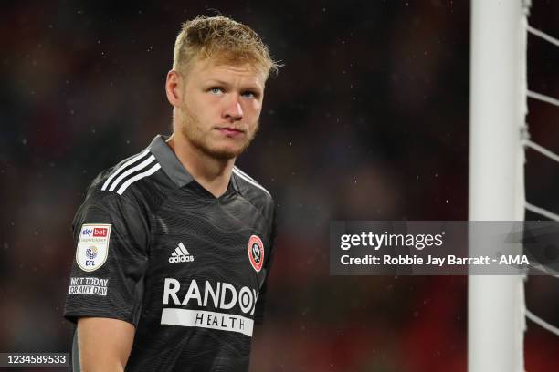 Aaron Ramsdale of Sheffield United during the Sky Bet Championship match between Sheffield United and Birmingham City at Bramall Lane on August 7,...