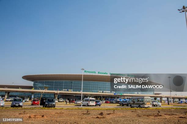 This picture shows the newly-constructed terminal building at the Kenneth Kaunda International Airport in Lusaka on August 9, 2021.