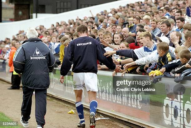 Rob Steiner of QPR is sent off during the match between Fulham v Queens Park Rangers in the Nationwide League Division One at Craven Cottage, London....