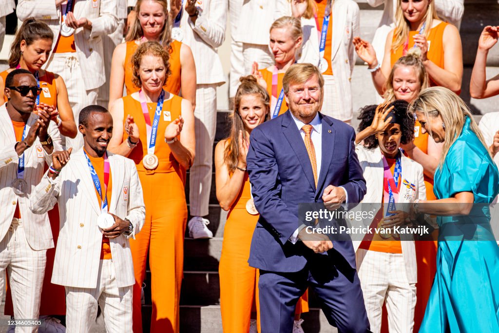 King Willem-Alexander And Queen Maxima Wellcome Dutch Olympics Medal Winners