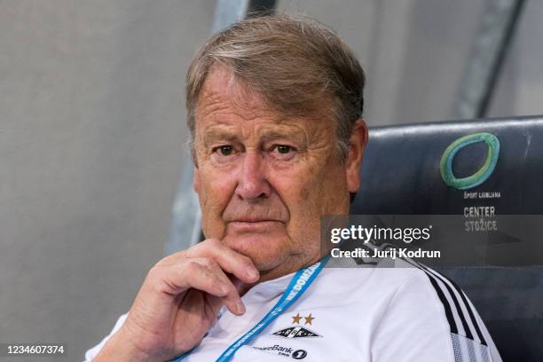 Rosenborg head coach Age Hareide during the UEFA Conference League: Third Qualifying Round Leg Two match between NK Domzale and Rosenborg at Stozice...