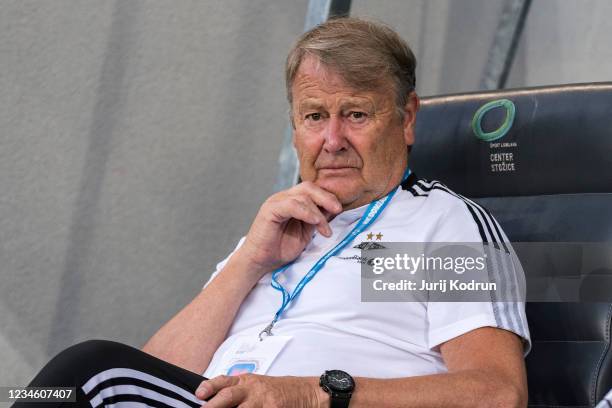 Rosenborg head coach Age Hareide during the UEFA Conference League: Third Qualifying Round Leg Two match between NK Domzale and Rosenborg at Stozice...