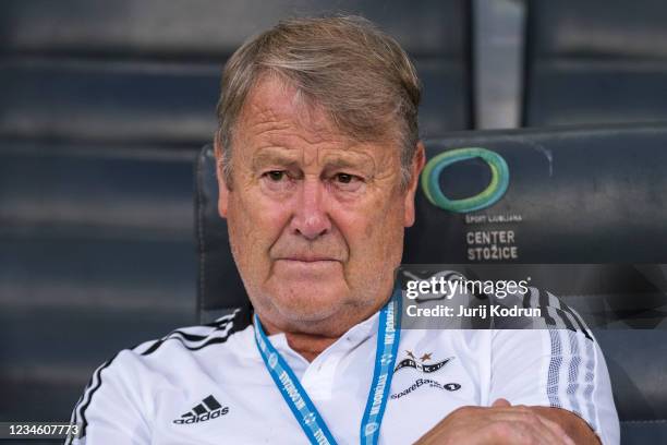 Rosenborg head coach Age Hareide during the UEFA Conference League: Third Qualifying Round Leg Two match between NK Domzale and Rosenborg at Stozice...