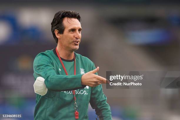 Unai Emery head coach during the Villarreal CF training session UEFA Super Cup 2021 on August 10, 2021 in Belfast, Northern Ireland.