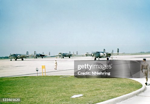 B-25 airplane flight line 1949