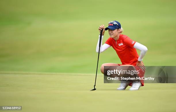 Saitama , Japan - 7 August 2021; Nelly Korda of United States on the 18th during round four of the women's individual stroke play at the Kasumigaseki...