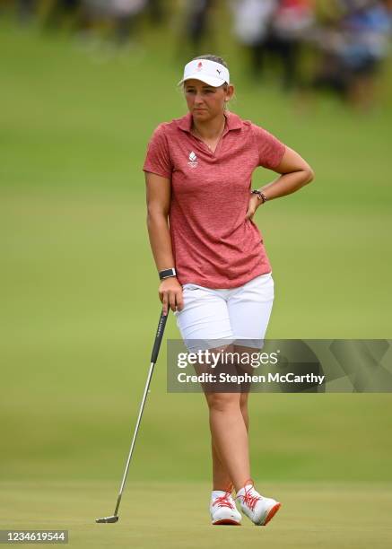 Saitama , Japan - 7 August 2021; Emily Kristine Pedersen of Denmark on the 18th during round four of the women's individual stroke play at the...