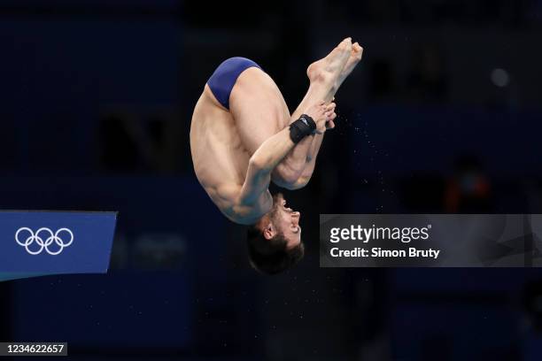 Summer Olympics: USA Brandon Loschiavo in action during Men's 10m Platform Diving Final at Tokyo Aquatics Centre. Tokyo, Japan 8/7/2021 CREDIT: Simon...