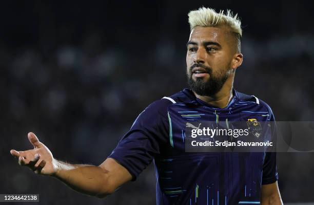 Christian Noboa of PFC Sochi in action during the UEFA Champions League Third Qualifying Round Leg Two match between FK Partizan and PFC Sochi at...