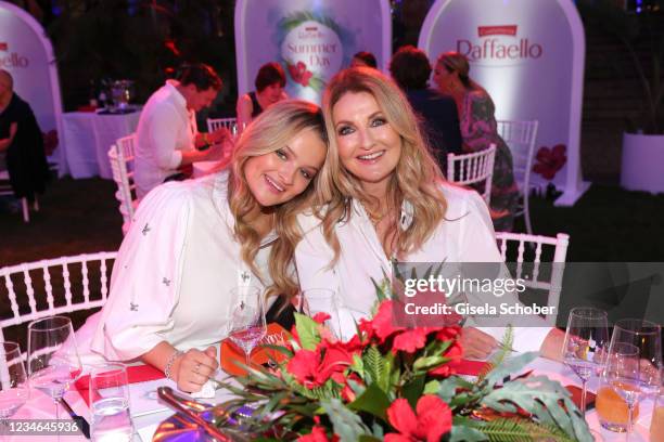 Frauke Ludowig and her daughter Nele Roeffen during the Raffaello Summer Dinner 2021 on August 12, 2021 at KPM, Koenigliche Porzellan Manufaktur in...