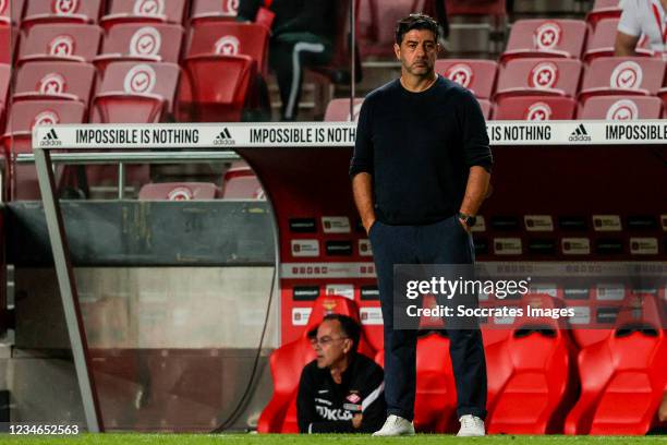 Coach Rui Vitoria of FC Spartak Moskva during the UEFA Champions League match between Benfica v Spartak Moscow at the Estadio do SL Benfica on August...