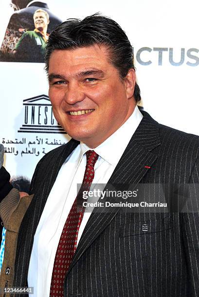 David Douillet attends "Invictus" Paris Premiere at UNESCO on January 11, 2010 in Paris, France.