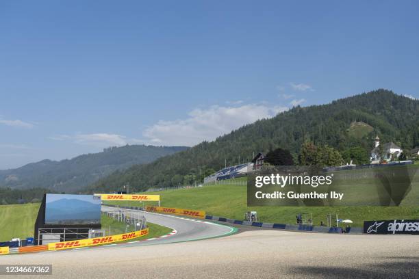 General view of the track during the MotoGP of Austria - Free Practice at Red Bull Ring on August 14, 2021 in Spielberg, Austria.