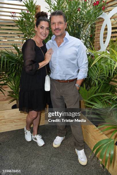 Hardy Krueger Jr. And his wife Alice Krueger during the Deutscher Schauspielpreis Warm-Up-Brunch at Audi City am Kurfuerstendamm on August 14, 2021...