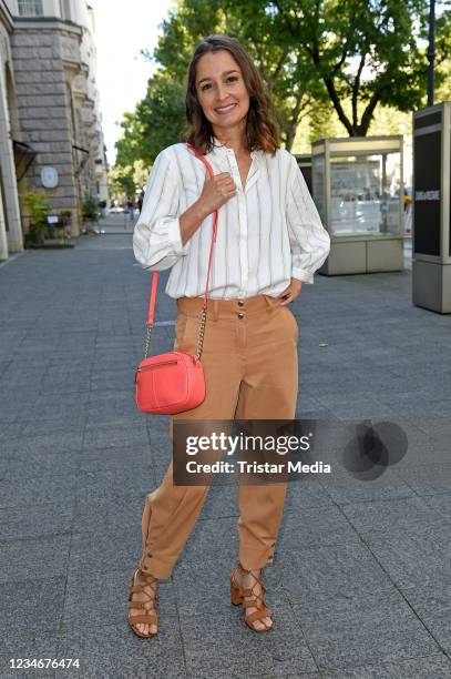 Sarah Alles during the Deutscher Schauspielpreis Warm-Up-Brunch at Audi City am Kurfuerstendamm on August 14, 2021 in Berlin, Germany.