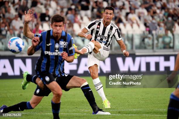 Cristiano Ronaldo of Juventus in action during to the pre-season friendly match between Juventus and Atalanta BC at Allianz Stadium on August 14,...