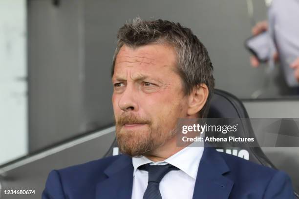 Sheffield United manager Slavisa Jokanovic sits in the dug out during the Sky Bet Championship match between Swansea City and Sheffield United at the...