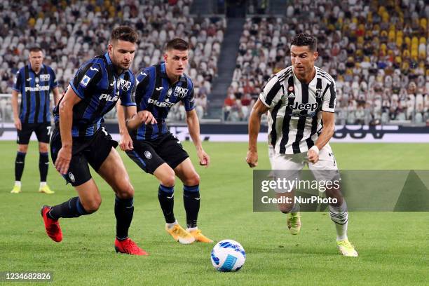 Cristiano Ronaldo of Juventus in action during to the pre-season friendly match between Juventus and Atalanta BC at Allianz Stadium on August 14,...