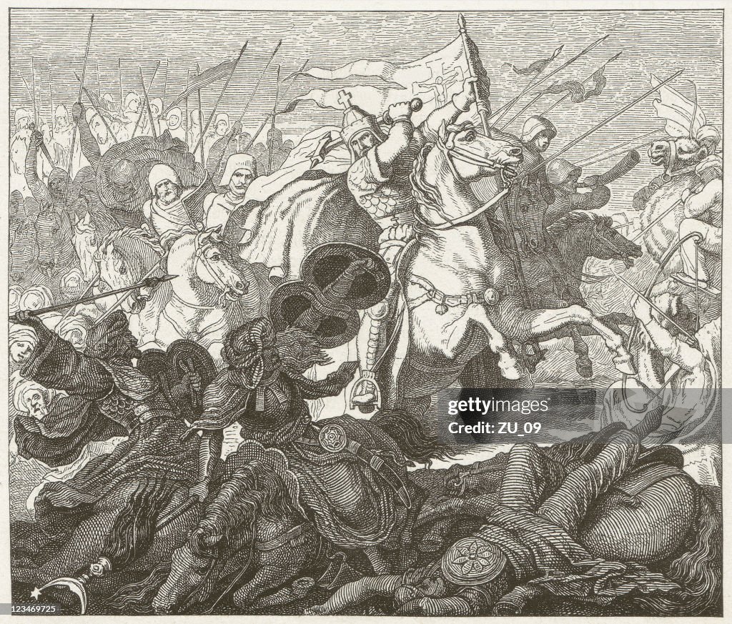 Charles Martel in the Battle of Tours (732), published 1881