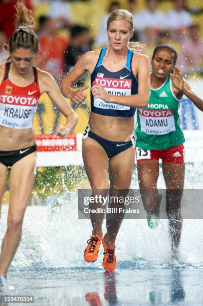 13th IAAF World Championships in Athletics: USA Emma Coburn in action during Women's 3000M Steeplechase final at Daegu Stadium. Daegu, South Korea...