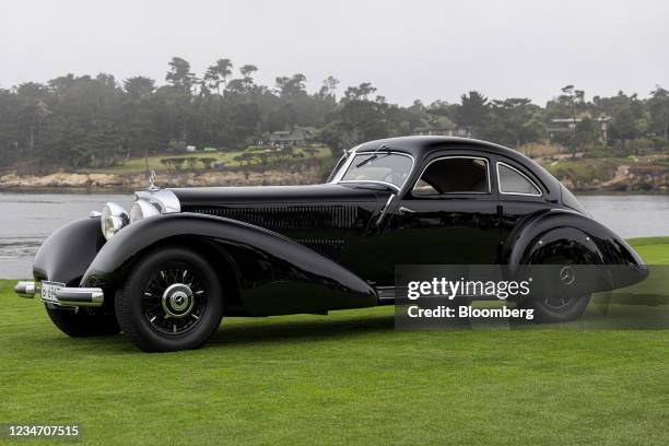 The 1938 Mercedes-Benz 540K Autobahn Kurier, winner of the Best of Show award at the 2021 Pebble Beach Concours d'Elegance in Pebble Beach,...