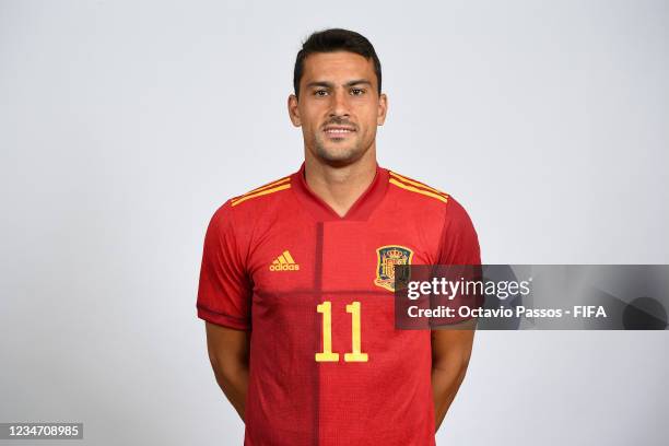 Chiky poses during the Spain team presentation prior to the FIFA Beach Soccer World Cup Russia 2021 on August 16, 2021 in Moscow, Russia.