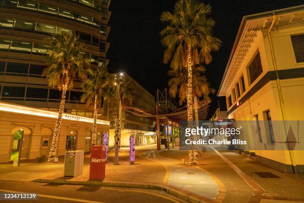 Darwin CBD during lockdown on August 16, 2021 in Darwin, Australia. Northern Territory Chief Minister Michael Gunner has announced a snap three-day...