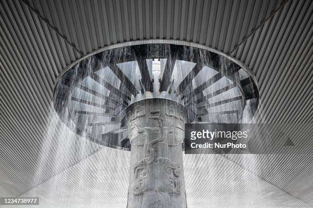 On 17 August 2021, tourists visited the National Museum of Anthropology, or Museo Nacional de Antropologia, in Mexico City, Mexico. Above, the rain...