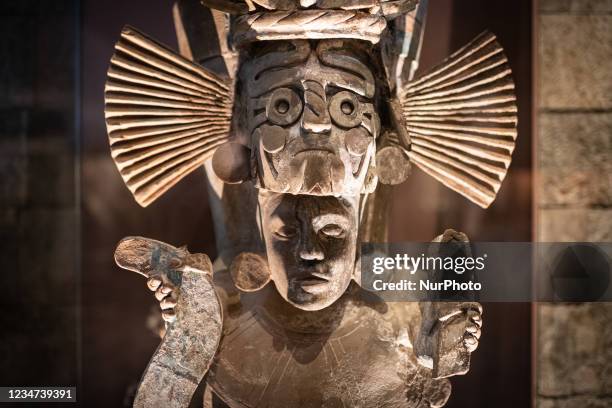 On 17 August 2021, tourists visited the National Museum of Anthropology, or Museo Nacional de Antropologia, in Mexico City, Mexico. Above, indigenous...