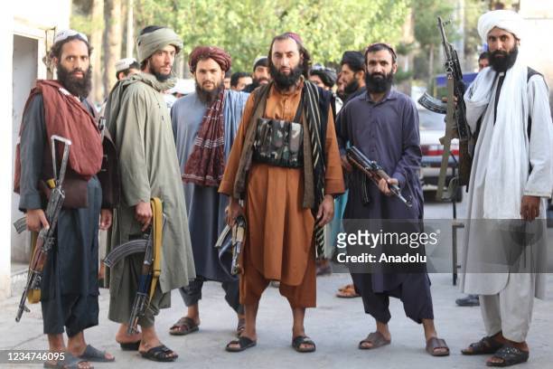 Taliban patrol in Herat city after took control in Herat, Afghanistan, on August 18, 2021 as Taliban take control of Afghanistan after 20 years.