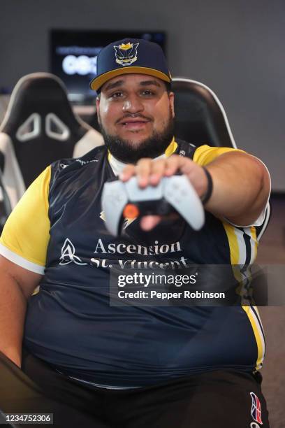 WoLF of the Pacers Gaming poses for a portrait on August 13, 2021 at the Ascension St. Vincent Center in Indianapolis, Indiana. NOTE TO USER: User...
