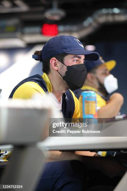 Jomar of the Pacers Gaming looks on during the game against the Pistons Gaming Team on August 13, 2021 at the Ascension St. Vincent Center in...