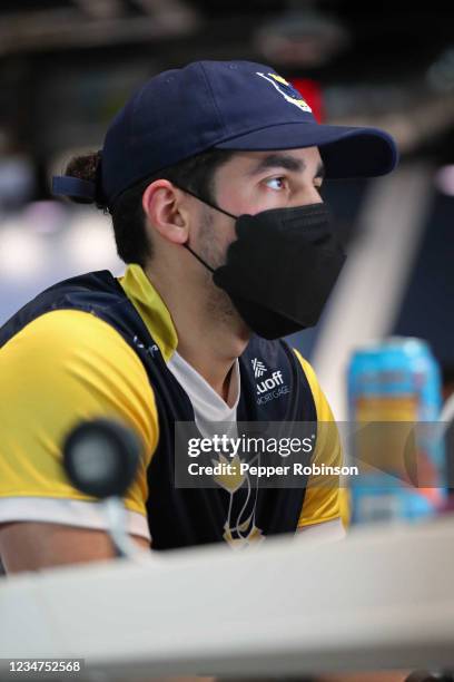 Jomar of the Pacers Gaming looks on during the game against the Pistons Gaming Team on August 13, 2021 at the Ascension St. Vincent Center in...