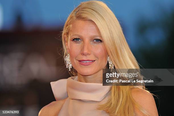 Actress Gwyneth Paltrow attends the "Contagion" premiere during the 68th Venice Film Festival at Palazzo del Cinema on September 3, 2011 in Venice,...