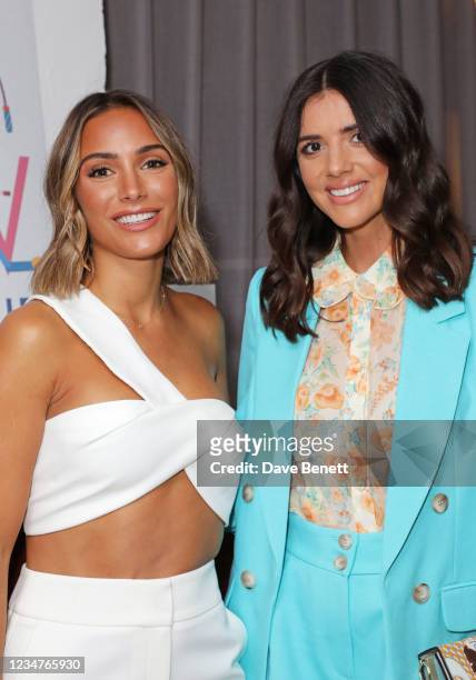 Frankie Bridge and Lucy Mecklenburgh attend the launch of Frankie Bridge's new book "GROW: Motherhood, Mental Health & Me" at SohoWorks on August 19,...