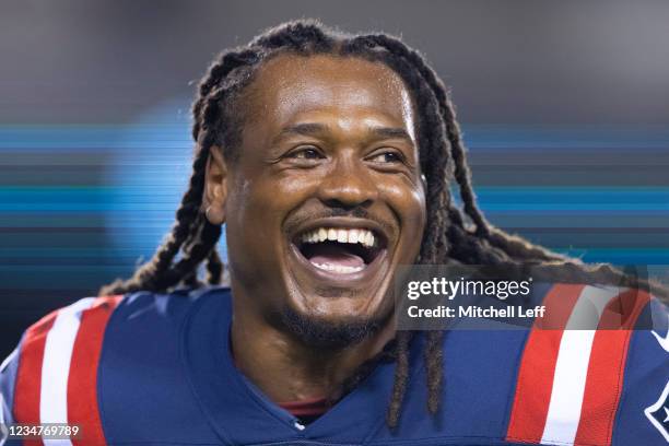 Donta Hightower of the New England Patriots reacts after the preseason game against the Philadelphia Eagles at Lincoln Financial Field on August 19,...