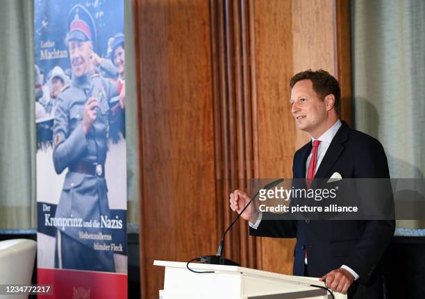 August 2021, Berlin: Georg Friedrich Prince of Prussia at the presentation of the book "The Crown Prince and the Nazis - Hohenzollern's Blind Spot"...