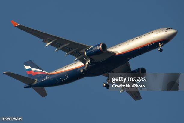 Aeroflot Russian Airlines Airbus A330 wide body aircraft with registration VQ-BPK as seen landing at Thessaloniki International Airport Makedonia SKG...