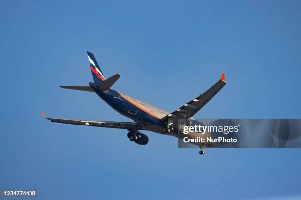 Aeroflot Russian Airlines Airbus A330 wide body aircraft with registration VQ-BPK as seen landing at Thessaloniki International Airport Makedonia SKG...