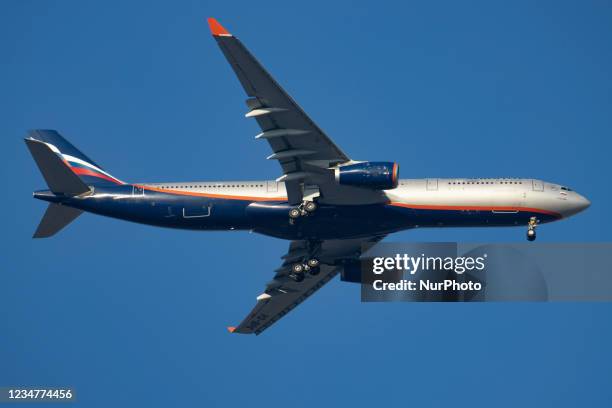 Aeroflot Russian Airlines Airbus A330 wide body aircraft with registration VQ-BPK as seen landing at Thessaloniki International Airport Makedonia SKG...