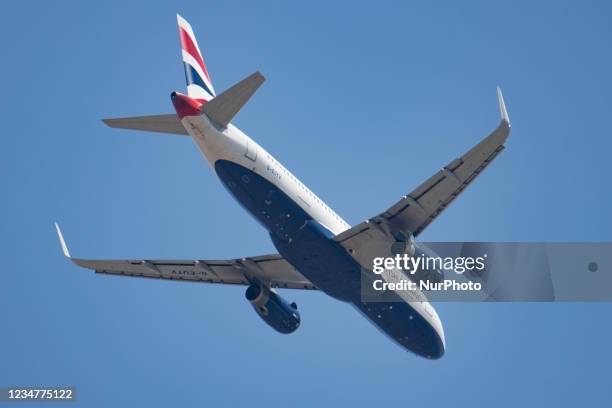 British Airways Airbus A320 aircraft with registration G-EUYV as seen landing at Thessaloniki International Airport Makedonia SKG LGTS. Thessaloniki...