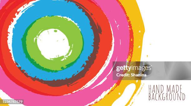 translucent concentric brushstrokes header - colorful mural stock illustrations