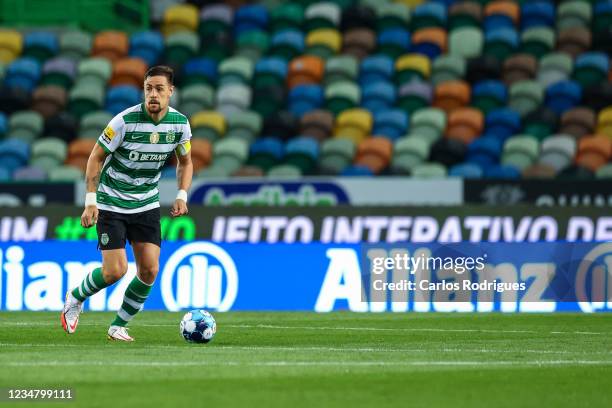 Sebastian Coates of Sporting CP during the Liga Bwin between Sporting CP and Belenses SAD at Estadio Jose Alvalade on August 21, 2021 in Lisbon,...