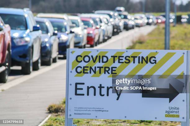 Vehicles seen in a queue at an Orchard Rd testing station in Christchurch.As of today, there are 21 new cases of COVID-19 bringing the total to 51...